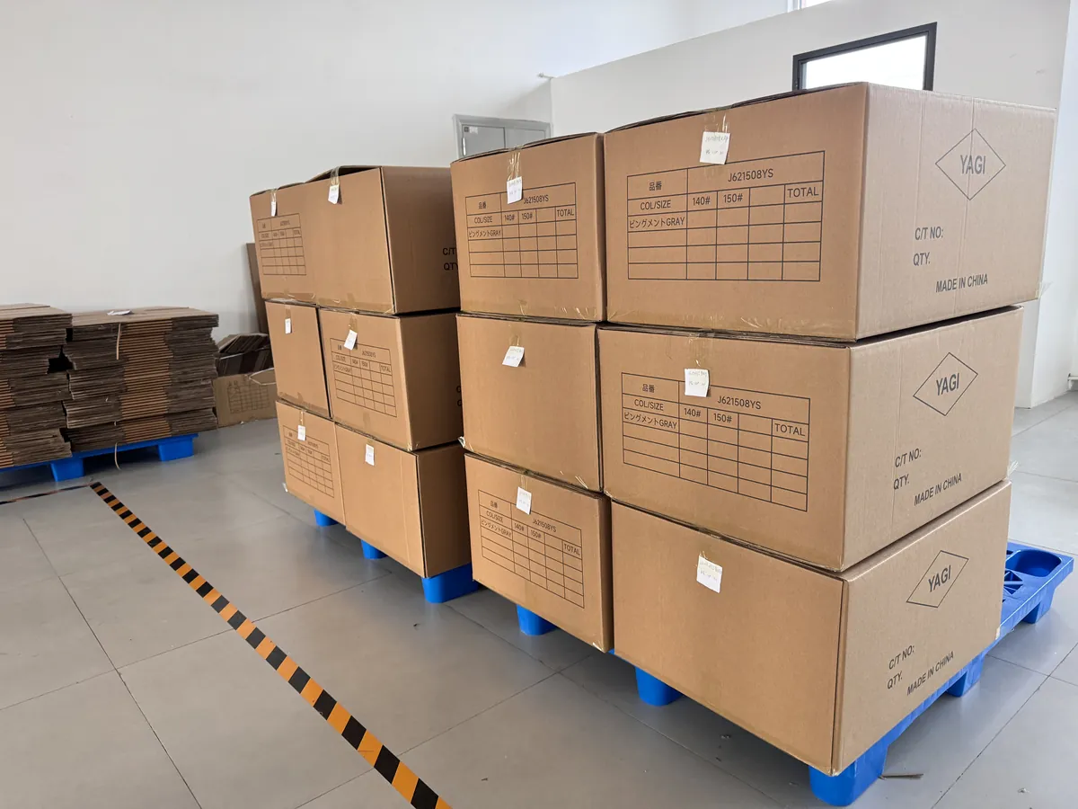 Packing and export preparation area for garment shipments